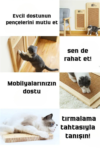 Duvara Monte Kedi Tırmalama Tahtası - Kedi tırmalama