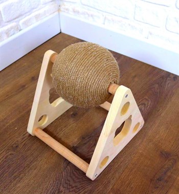 Evcil hayvan oyuncak Tırmanma ipinden hasır top, BuShop Doğal ahşap kedi oyuncağı