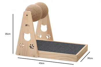 İki Toplu Kedi TIrmalama Oyuncağı BuShop Dönebilen Kaşıma Topları Düz Zemin