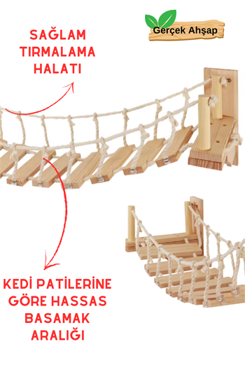 110cm Kedi Duvar Köprüsü, Kedi Yatağı Kedi Tırmalama Kedi Merdiveni BuShop Miyav Köprüsü