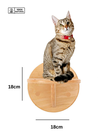 Kedi duvar rafı, 3lü kedi duvar merdiven seti, Doğal Kedi duvar merdiveni seti, Dekoratif, BuShop Circle Ahşap Doğal Kedi Merdiveni