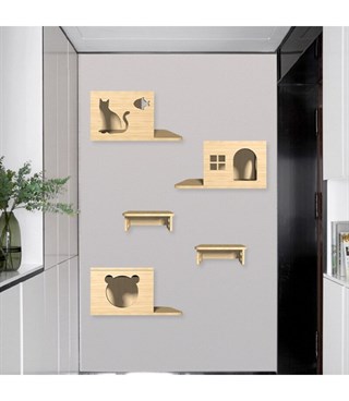 Kedi evi, Kedi evi ahşap, Kedi evi tırmalama, Kedi duvar evi, Ahşap Kedi Evi, BuShop Modern Ahşap Kedi Evi, Cat Winnie Serisi