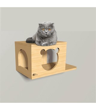 Kedi evi, Kedi evi ahşap, Kedi evi tırmalama, Kedi duvar evi, Ahşap Kedi Evi, BuShop Modern Ahşap Kedi Evi, Cat Winnie Serisi