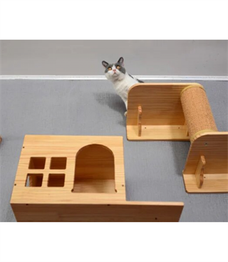 Kedi Ev için Tırmanma Ağacı BuShop Duvara Monte Pet Mobilya Tırmanma Sağ Merdiveni Enerji Atma Ve Oyun 