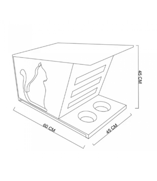 Kedi Evi Dekoratif BuShop ve rahat kedi köpek evi iki adet paslanmaz mama kasesi hediyeli