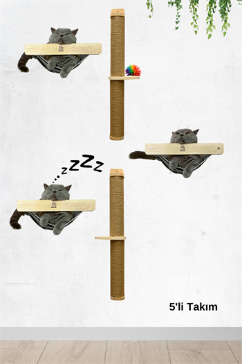 Kedi evi, Kedi yatağı Duvara Monte Kedi Hamağı ve Kedi Oyun Seti Bushop Kedi tırmalama takımı