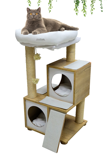 Kedi evi Kedi yatağı Kedi Tırmalama Evi Patiyol Modern Loft Kedi Oyun Evi