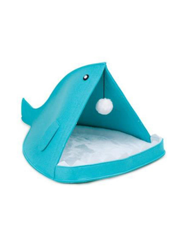 Kedi evi ,Kedi Yuvası,Kedi Kulübesi Yumuşak Peluş Yastıklı , Katlanabilir, Shark Modeli