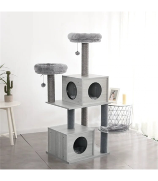 Kedi evi kulesi kediler için özel bir yaşam alanı BuShop üç katlı kedi evi  Lüx kedi ağacı  Uzay