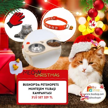 Kedi Köpek muhteşem kampanyası 3 seti mama ve su  kabı,tüy toplama eldiveni,zilli tasması