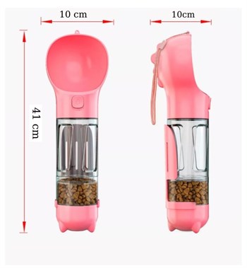 Kedi Köpek Için Taşınabilir Çift Hazneli Mama Ve Suluk Atık Torba Hediyeli-pet Seyahat Seti Turkuaz