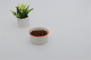Kedi köpek mama kasesi 10cm Beyaz Seramik Yüksek Kalite BuShop