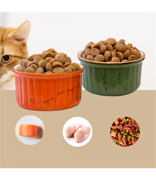 Kedi köpek mama kasesi - 2 parça 10cm  Porselen  Yüksek Kalite Ateş Böceği ve Bukalemun Serisi