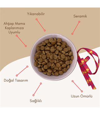 Kedi köpek mama kasesi Tekli 14,5cm Seramik Yüksek Kalite Flamingo Serisi