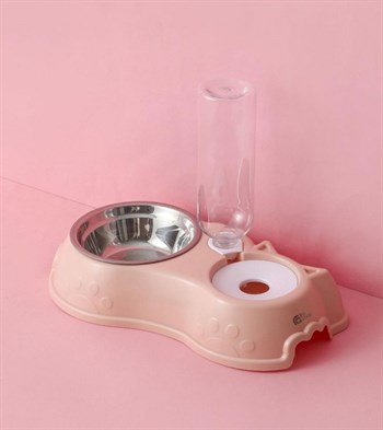Kedi  Köpek Mama ve Su Kabı  BuShop Otomatik Su Sebili Pembe