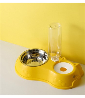 Kedi  Köpek Mama ve Su Kabı  BuShop Otomatik Su Sebili Sarı