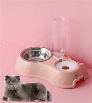 Kedi  Köpek Mama ve Su Kabı  BuShop Otomatik Su Sebili Pembe