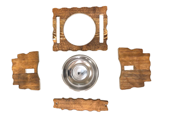 Kedi Köpek Mama Ve Su Kabı-Çelik Tek Adet Kase Hediyeli-Gerçek Ahşap-Kayın Renk-BuShop Enrico 