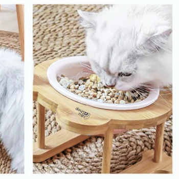 Mama kabı 2li mama ve su kabı kedi mama kabı,köpek mama kabı,mama kabı ahşap,mama kabı melamin elit zeytin BuShop