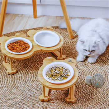 Mama kabı 2li mama ve su kabı kedi mama kabı,köpek mama kabı,mama kabı ahşap,mama kabı melamin elit zeytin BuShop