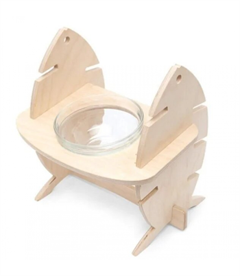 Kedi Köpek Mama Ve Su Kabı İkili BuShop Gerçek Ahşap Kaydırmaz  Kılçık