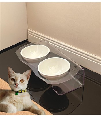 Kedİ Köpek Mama ve Su Kabı  İkili Seramik BuShop Beyaz Kase Yeni Nesil  Akirlik  Casper Serisi