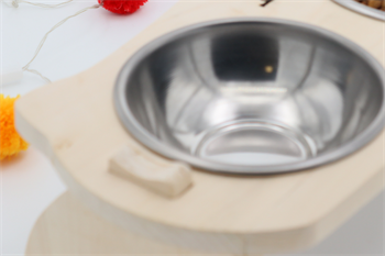 Kedi Köpek Mama Ve Su Kabı-Kaliteli  Çelik Bir Adet Kase Hediyeli-Gerçek Ahşap-Ham Boyasız-BuShop Mızmız