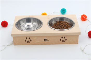 Kedi mama kabı Ahsap kedi mama kabi Kedi köpek mama kabı Çelik Kase Hediyeli BuShop Yumak