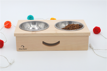 Kedi mama kabı Ahsap kedi mama kabi Kedi köpek mama kabı Çelik Kase Hediyeli BuShop Yumak