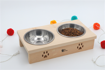 Kedi mama kabı Ahsap kedi mama kabi Kedi köpek mama kabı Çelik Kase Hediyeli BuShop Yumak