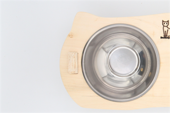 Kedi Köpek Mama Ve Su Kabı-Kaliteli  Çelik Bir Adet Kase Hediyeli-Gerçek Ahşap-Ham Boyasız-BuShop Mızmız