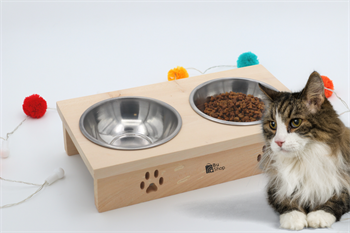Kedi mama kabı Ahsap kedi mama kabi Kedi köpek mama kabı Çelik Kase Hediyeli BuShop Yumak
