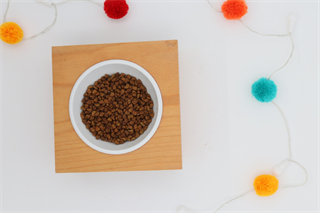 Kedi Köpek Mama Ve Su Kabı-Seramik Tekli Kase Hediyeli-Kontraplak Ahşap-BuShop Yumak Preminyum 