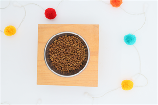 Kedi Köpek Mama Ve Su Kabı-Kaliteli Çelik Tekli Kase Hediyeli-Kontraplak Ahşap-BuShop Yumak 