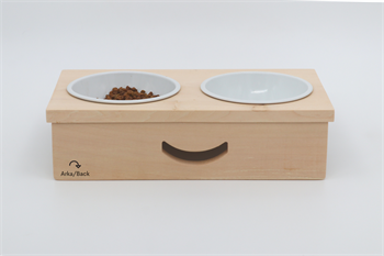 Kedi Köpek Mama Ve Su Kabı-Seramik İki Adet Kase Hediyeli-Gerçek Ahşap-BuShop Yumak Preminyum