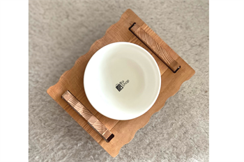 Kedi Köpek Mama Ve Su Kabı-Melamin Tek Adet Kase Hediyeli-Gerçek Ahşap-Kayın Renk-BuShop Enrico 