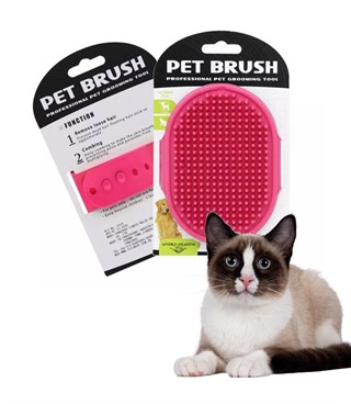 Kedi Köpek Yıkama fırçası ve Masaj Aparatı Kaliteli Silikon Pembe