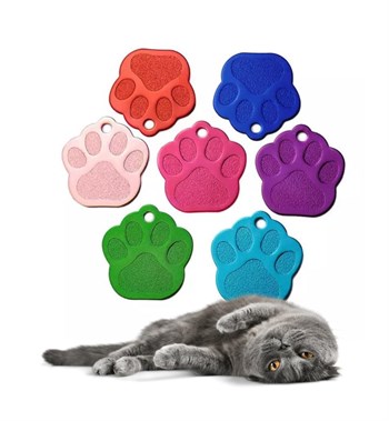 Kedi Köpek Tasma Ucu ve Pati Künyesi Mavi Bushop