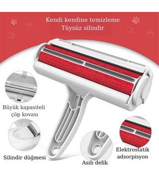 Kedi Köpek Tüy Temizleyici Hazneli ve Kıl Toz Toplayıcı