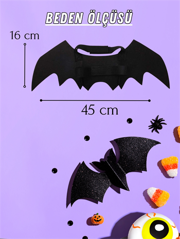 Kedi Kostümü, Kedi Elbisesi, Kedi Kıyafeti ,Kedi kanatlı Yarasa Modeli  Kumaş,halloween ,M 