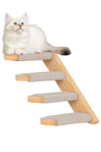 Kedi merdiveni Ahşap kedi tırmalaması Doğal Kedi Tırmanma ve Tırmalama Merdiveni Lilyum Sağ Yön