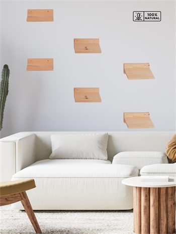 kedi merdiveni, kedi tırmalaması, Kedi Tırmanma Duvar Merdiveni, Doğal 3 Parça, BuShop Eco Raf 