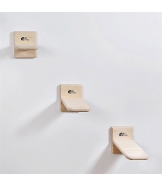 Kedi  Merdiveni  Tırmanma  ve Atlama  Doğal Ahşap Elit Tasarım BuShop Duvara için Monte Üçlü set