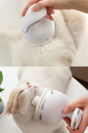 Kedi Otomatik Masaj Cihazı, Kedi 3D Kafa Masajı, Evcil Hayvan Akıllı USB Şarjlı Evcil Hayvan Masaj Aleti