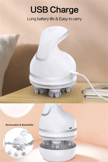 Kedi Otomatik Masaj Cihazı, Kedi 3D Kafa Masajı, Evcil Hayvan Akıllı USB Şarjlı Evcil Hayvan Masaj Aleti