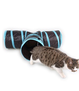 Kedi Oyun Tüneli  3 lü  Katlanabilir BuShop Mavi