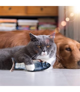 Kedi  oyuncağı  Elektrikli Hareketli Balık  BuShop USB Şarjlı - Balık Oyuncak