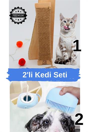 Kedi oyuncağı, kedi tırmalama,kedi tırmalama tahtası, kedi yıkama aparatı, köpek yıkama aparatı ,kedi fırçası, hazneli yıkama fırça aparatı 2 li ithal set
