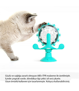 Kedi Oyuncağı Vakum ile Zemine Sabitlenir.BuShop Dönme Dolap Döndükçe Zil Sesi ÇIkarır. Mama Dağıtır. 
