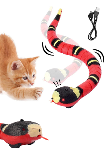 Kedi oyuncak Sensörle Çalışan Şarjlı Ve Hareketli Yılan